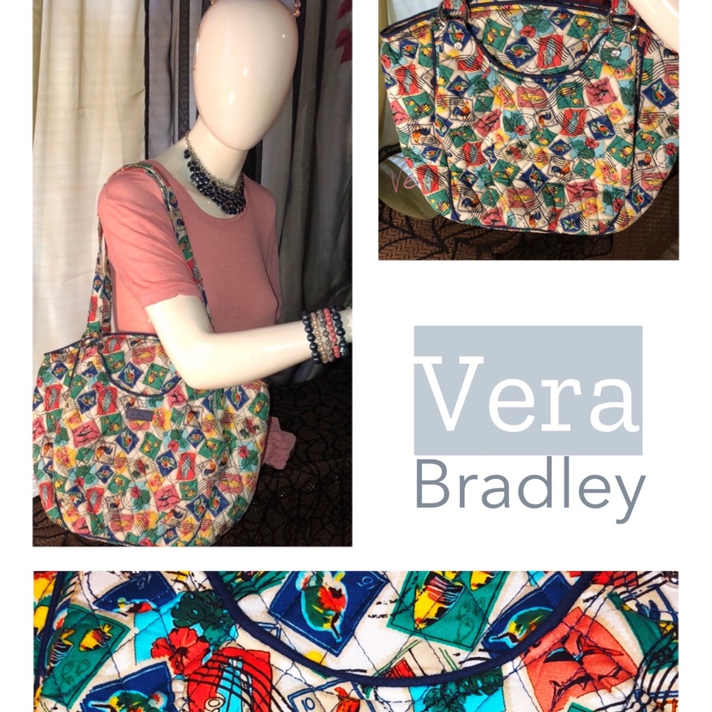 Vera Bradley Cuban Stamps Large Tote NWOT